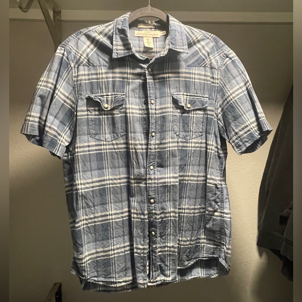 H&M Short Sleeve Collar Plaid